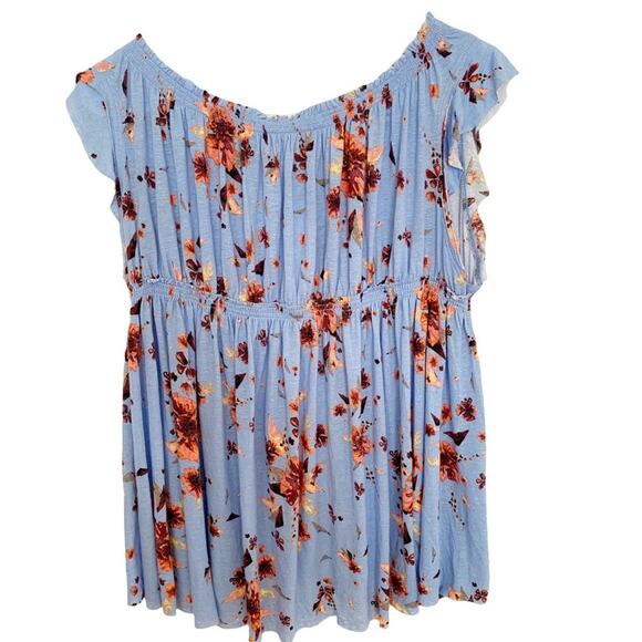 Copied - We The Free Blue Sky Combo Floral Top Cottagecore NWT - Picture 3 of 7